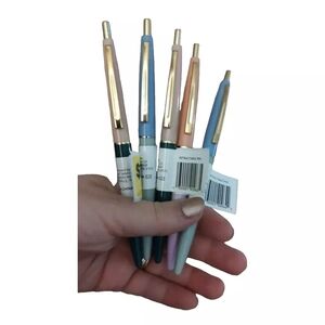 Lot of 5 Old East Main Co. Retractable Pens 1.0 mm Blue Ink 3 Different Colors